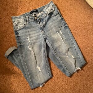 Wax Jeans Stylish Light Blue Distressed Jeans